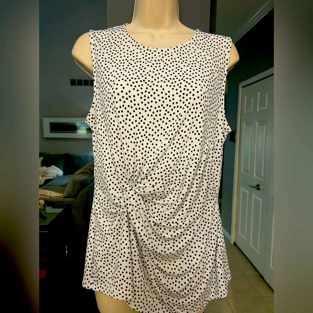 DKNY Black & White polka dot cami/tank (M)